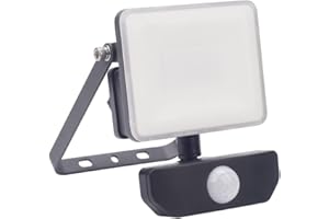 MAURER 19079150 Foco Led Plano 10 Watt. Luz Blanca 4000º K IP 65 800 Lumenes con Sensor de Presencia, Multicolor