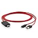 Produktbild MidGard 5-Pin MHL HDMI Adapter USB Kabel Konverter HDTV HD TV ROT für Handys, Smartphones und Tablet PCs