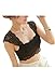 TOOGOO(R)Womens Lady Lace Vest Sleep Bra Crop Tops Sports Padded Boob Tube Leisure Black