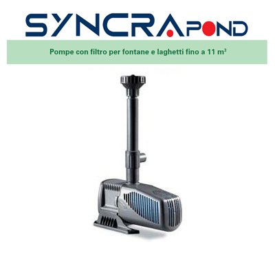 Sicce 996195 Pompa Syncra Pond 2.5, 2400 l/h Prevalenza h 2,4 m, Portata da 560 a 660 L