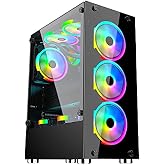 GAMEFORCE GF-8307 GLASS 4x120mm Rainbow Fan Player Case