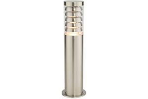 BETTA LIGHTING Outdoor 450mm Floor Bollard Post Brushed Stainless Steel IP44 Decking/Patio/Garden Lantern Light Warm White