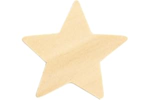 BI2L 30 étoiles en bois tailles assorties, 1,5 cm, 2,5 cm, 3,5 cm