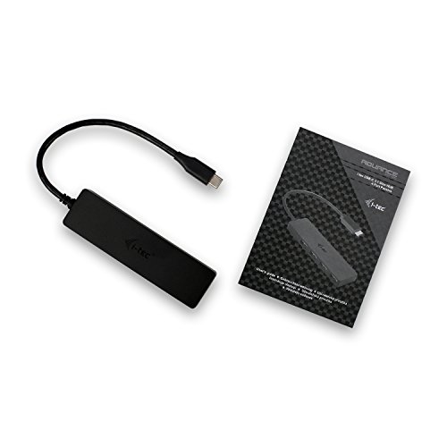 i-tec USB C Slim Passive HUB 4 Port ohne Netzadapter, 4x USB 3.0 Port für den Anschluß von USB-A Geräten auf den neuen USB-C Konnektor, kompatible mit Thunderbolt 3, Windows, Mac OS, Android, Chrome - 4