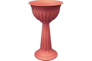 Muddy Hands 75cm Tall Terracotta Plastic Large Plant Pot Outdoor Garden Patio Urn Round Tall Planter Stand Water Feature