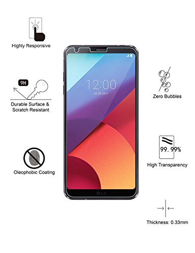 LG G6 Protector de pantalla  Yootech  2 Unidades  LG G6 templado vidrio Protector de pantalla  ANTI-SCRATCH   BURBUJA-LIBRE   ULTRA CLARO  para LG G6
