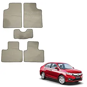 Oshotto/Matcon Carpet Foot mat Compatible with Honda Amaze 2018-2021 (Set of 5, Beige)