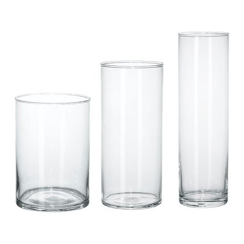 IKEA CYLINDER -Vase Set von 3 Klarglas