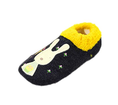 Moolecole Cute Baby Boy Girl Toddlers Kids Children Indoor Floor Slippers Shoes Socks Stockings Cute Moccasins NON SKID Baby Shoes Winter Thick Socks M (3 Pairs, colorful)