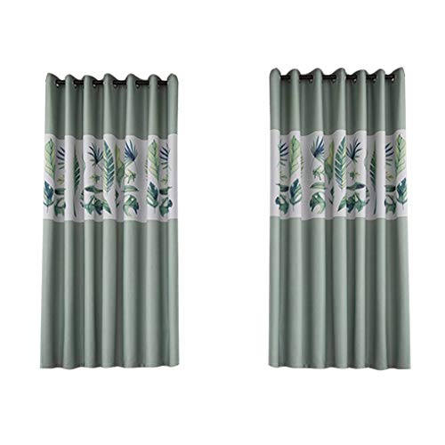 Preisvergleich Produktbild Boburyl Blatt drucken Shading Blackout Curtain Drucken Rolläden Lärmminderungs Blinds Drucken Fenster Vorhänge Wohnzimmer Lärmminderungs Blinds