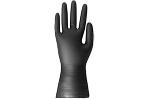 NISBETS LIMITED Hygiplas Vinyl Powder Free Glove Black - Size M (Pack 100)