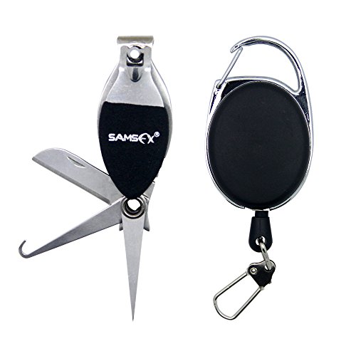 Samsfx Fly Fishing Tools Kits Divaricatore zinger con Line Clipper Nippers Scissor Combo, A3912