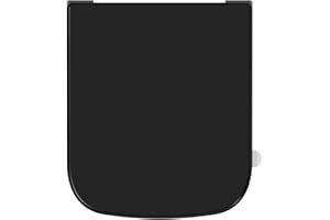 YEAUPE RPO Toilettendeckel mit Absenkautomatik Eckig [KURZ],WC Sitz Quick-Release zur einfachen Reinigung, Urea-Duroplast, abnehmbar bis 150 kg belastbar, Schwarz 42,2 * 36,2 * 4,4CM