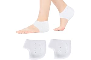 HEMIKS 2 Paar Silikon Fersenpolster, Atmungsaktiv Fersensporn Einlagen Fersenschutz für Schuhe, Fersenkissen zur Linderung Fersenschmerzen Trockene Rissige