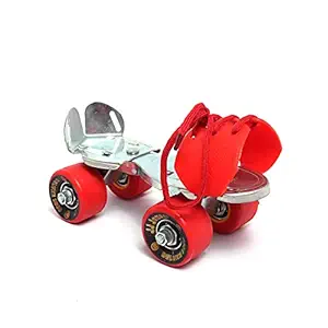 JJ Jonex Baby Deluxe Red Adjustable Quad Roller Skates Kids Suitable for Age Group 3 -7 Years Old (MYC)