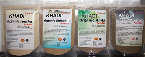 Khadi Amla Reetha Shikakai Bhringraj Powder ( 100 gms x 4 ) RS.465 (24.00% Off) - Amazon