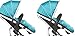 Duellette 21 BS Combo Double Twin Pushchair Baby Newborn carrycots Pram Travel system Tandem stroller buggy: 1 Pramette/seat unit for newborn baby, 1 seat unit for toddler 2 footmuffs 2 Rain covers, Teal Mist by Kidz Kargo