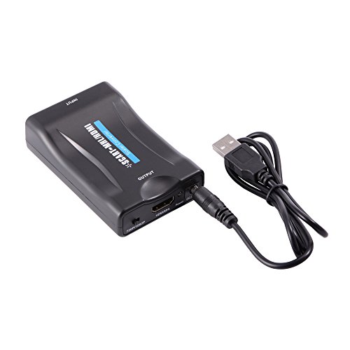 XCSOURCE® Mini PAL NTSC SCART zu HDMI 1080P 60Hz HD Video Converter Scaler Box mit USB Kabel für HDTV AH198 - 2