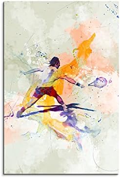 Tennis Sports Picture Wall V 90x60 cm Watercolour Art Colours by Paul Sinus