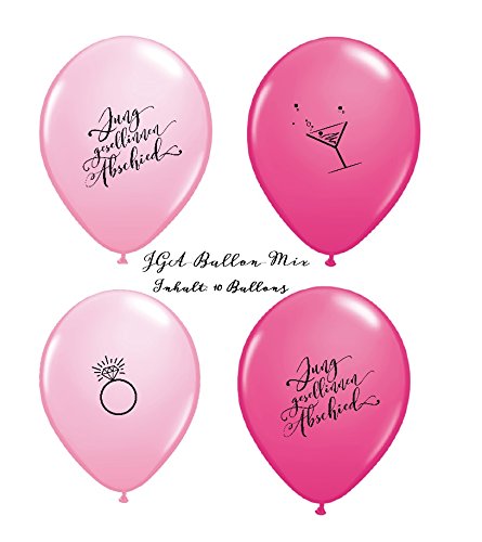 Luftballons JGA Mix rosa pink Junggesellinnenabschied 10er-Set
