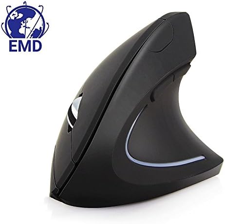 EMD 6D Design Vertical Wireless Mouse - Wireless - Mouse - Ergonomic Design - Prevention Syndrome - Prevents Wrist Inflammations, Battery, PROFESSIONAL, Shoulder and Neck Support - Recommended for professional and Surfer
