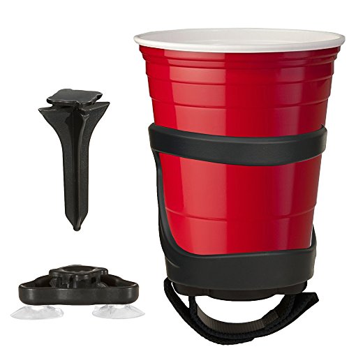 draußen Getränkehalter von SunChaser - hält Tasse, hält Dosen, hält Flaschen, hält Poolbecher - Spaß Bier Geschenk - grau