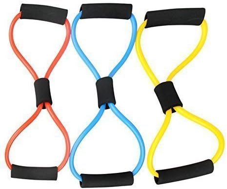 Fitness Pull Exerciser Rope Arm Chest Strength Training Sponge Handle Random Color Package of 1
