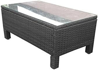 Morocco Rattan Rectangular Coffee Table in Black