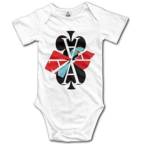 Baby Infant Boy Girl Poker Card 4 Aces One-Piece Short Sleeve Romper / Bodysuit / Onesie White 18 Months