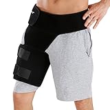 Finether Thigh Support Adjustable Compression Support Groin Wrap and Hip Stabilizer Compression Recovery Brace Thigh Strap for Hip Injury Sciatic Nerve Pain Hernia for Men