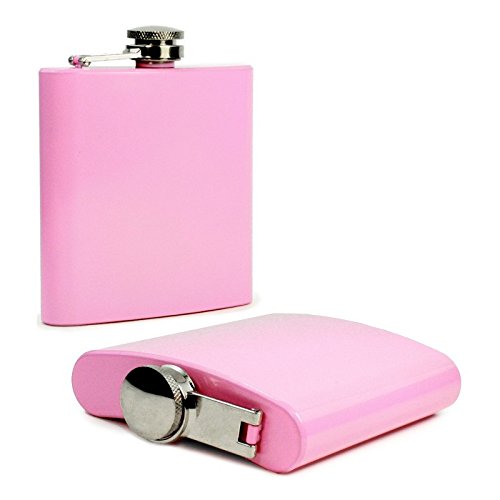 E-Volve Flachmann Hip Flask 6 Unze - Edelstahl - Rosa - für besonderen Anlässen (Hochzeit, Sport, Golf, Vatertag)