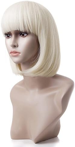 Capless Short Sandy Blonde Straight Heat-resistant Fiber Wigs