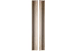 DECOON Lot de 2 Panneaux tasseaux bois 250 x 30 x 2 cm - décor chêne clair fond noir - 1,5m²