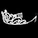 PIXNOR Wedding Prom Bridal Crown Rhinestone Crystal Decor Headband Veil Tiara (Sliver)