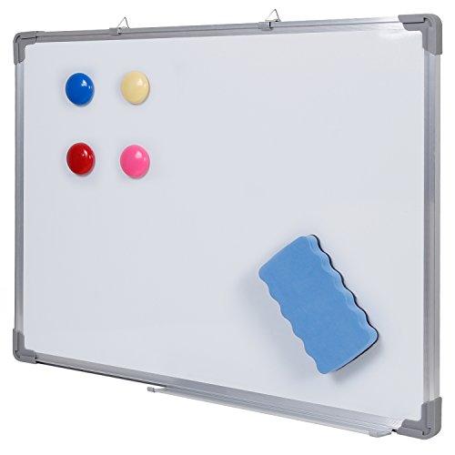 Antaprcis Pizarra Blanca Magn  tica 30 40CM con marco de aluminio para hogar y oficina  Blanca 