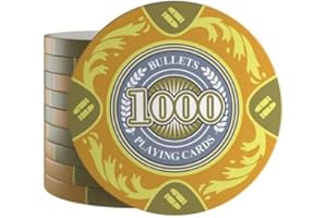 Bullets Playing Cards, 25 Chips Tony per Poker Set, Valore 1000, 14 g, Diametro 4 cm, Colore Giallo..