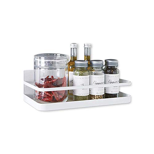 Magnetic Fridge Spice Rack Organiser Single Tier Refrigerator Spice Storage, White