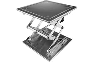 HeyWin Lab Jack Stand 200mmx200mm,Lift Tables,Made of Stainless Steel,for Raising or Lowerring Router,Laser,Cupboard,Photo Subjects, or as A Scissor Table Lift