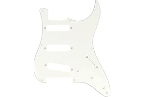 Musiclily Pro 8 Löcher Strat Pickguard Gitarren Schlagbrett für MIJ Fender Japan 57 Vintage Style Stratocaster,3 lagig Pergament