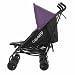 Obaby Apollo Black/Grey Twin Stroller and Black Footmuffs (Purple)