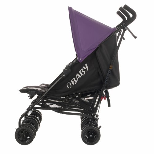 Obaby Apollo Black Grey Twin Stroller And Black Footmuffs Purple