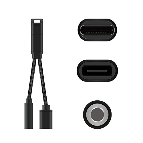 USB C Audio Adaptateur  Type C C  ble Connecteur Adaptateur pour Huawei Mate 10 Pro  Huawei P20 P20 Pro  Moto Z Z Force Z2 Force et Xiaomi 6 Note 3 T  l  phone