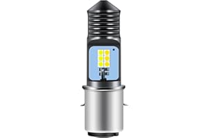 Chemini BA20D LED Motorcycle Headlight Bulb for H6 Motorbike Hi/Lo Beam Plug and Play COB Chip white&Amber 12V-1 Lamp