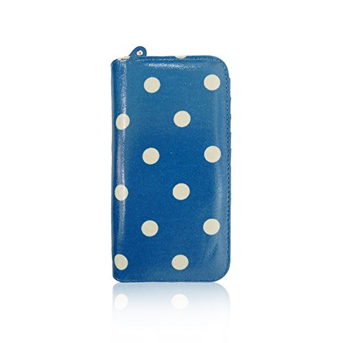 Womens Polka Dot Matte Oilcloth Purse Teal Green