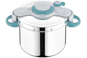 Seb ClipsoMinut' Easy+ 9 L, Manici pieghevoli, Pentola a induzione e Libro 100 Ricette, Pentola a pressione in acciaio inox, facile da usare, Made in France P4904916