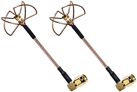 Gotoqomo EC1 5.8Ghz 5DBi Omni-directional 4 Leaf Clover Elbow SMA Male Antenna for FPV Multicopter (2 pcs)