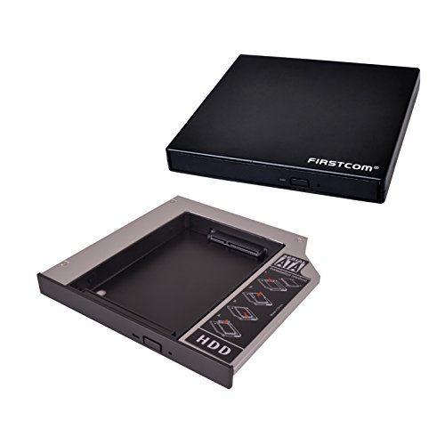 HDD/SSD Festplatten Einbaurahmen & Externes Gehäuse Case Combo für 12.7mm SATA ODD Notebook Laufwerke