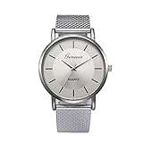 Unisex Klassische Uhr LSAltd Damen Herren Vintage Quarzuhr Silikon Mesh Gürtel Uhrenarmband Lässige Armbanduhren