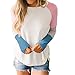Produktbild SuperSU Damen Long Sleeve Pullover Damen Casual Tops Baseball Patchwork Sweatshirt Bluse Lange Ärmel Elegant Lose Top Kurz Sweater Bewässerungscomputer Lila/Rosa / Orange