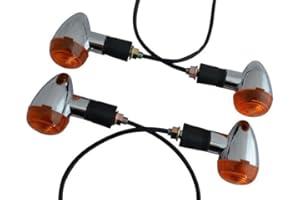 ALCHEMY PARTS Intermitentes para Moto - Homologado - 2 Pares de Cromo de Estilo Clásico Bala Estilo Retro
